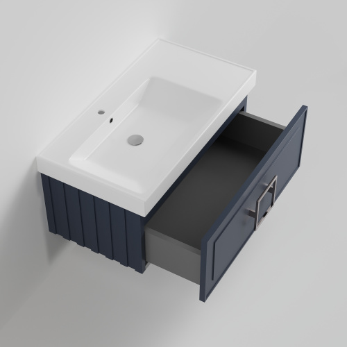 Тумба с раковиной La Fenice CUBO NFNC-01-CUB-BG-90-1-90L 91х36х49 подвесная цвет синий - фото 2