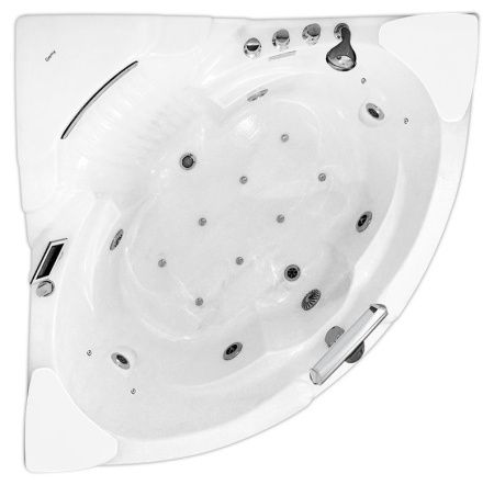 Ванна акриловая гидромассажная Gemy G9082 O 150х150 угловая четверть круга с каркасом