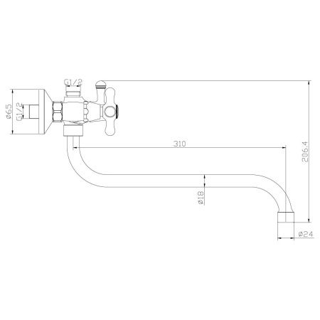 Смеситель для ванны Rossinka Y Y02-82 настенный хром