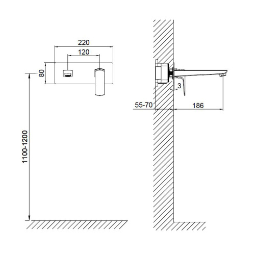 Смеситель для раковины Wonzon & Woghand Forza WW-88869031-BG встраиваемый в стену золото - фото 4
