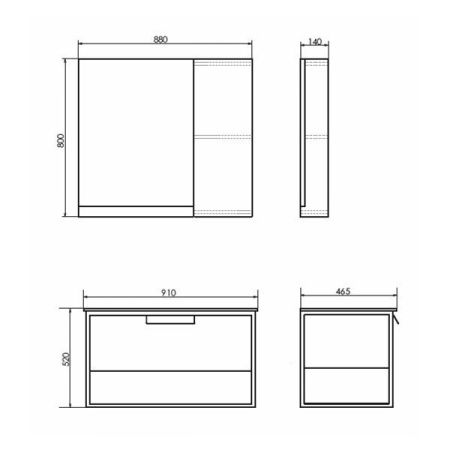 Зеркало-шкаф Comforty Бонн 00-00012610CF 90х80 подвесной цвет бежевый