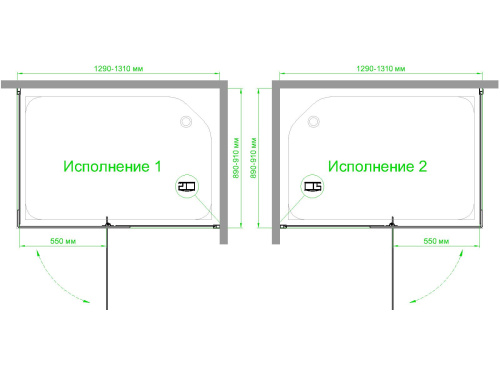 Душевой уголок Royal Bath HPVD RB9130HPVD-C-BL 130х90 стекло матовое профиль черный без поддона - фото 4