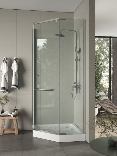 Душевой уголок Agger A03-090TCR 90х90 стекло прозрачное профиль хром с поддоном - фото 3