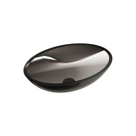 Раковина из полиэфирной смолы Vincea VBS-6T11B 50х40 накладная цвет черный без отверстий под смеситель