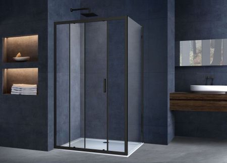 Душевой уголок Vincea Alpha VSR-3AL9012CLB 120х90 стекло прозрачное профиль черный без поддона