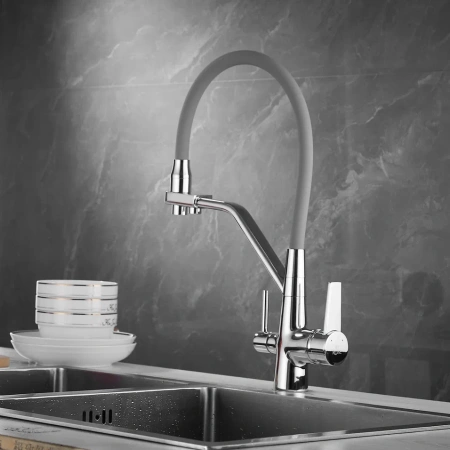 Смеситель для кухни Rose R558 на мойку хром
