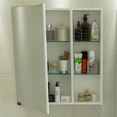 Зеркало-шкаф СанТа Дублин 123005 70х70 подвесной цвет белый