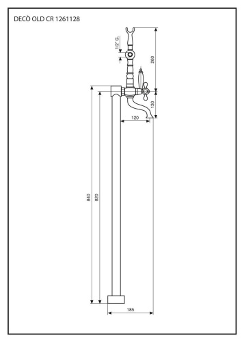 Смесители Emmevi Deco Old 1261128/CR напольный хром - фото 2