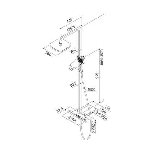 Душевая стойка IDDIS SpaHome SPHSBTKi06 настенная цвет хром - фото 2