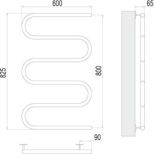 Полотенцесушитель Terminus 4620768883972 60х83 электрический хром - фото 3