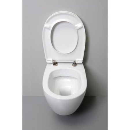 Чаша унитаза подвесная White Ceramic Basic W0203FM цвет серый матовый без сиденья безободковая