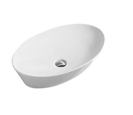 Раковина из санфаянса CeramaLux 9397 61х37 накладная цвет белый