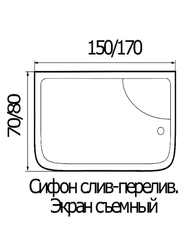 Ванна акриловая WEMOR 150/80/55 S (10000000771) 150х80 пристенная прямоугольная - фото 2