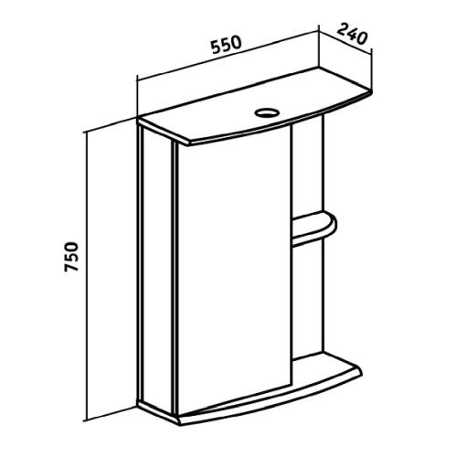 Зеркало-шкаф RUNO Николь 37 55х75 подвесной цвет белый - фото 3