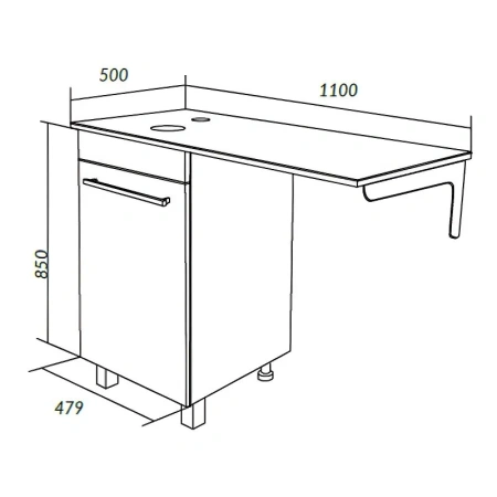Столешница 1MarKa Wash Ц0000004097 110х50 накладная цвет белый
