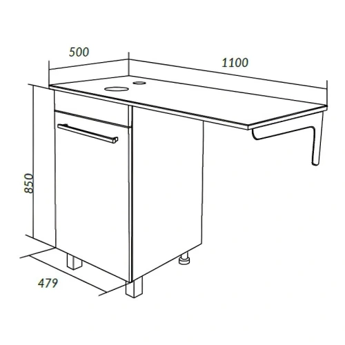 Столешница 1MarKa Wash Ц0000004097 110х50 накладная цвет белый глянцевый - фото 2