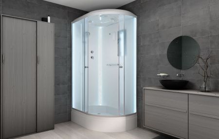 Душевая кабина AvaCan D312SLLED 120х90 асимметричная с крышей ориентация левая