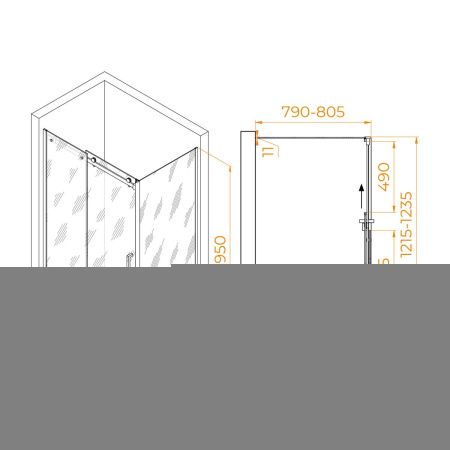 Душевой уголок RGW Tornado 020744128-14 120х80 стекло прозрачное профиль черный без поддона