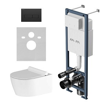 Комплект унитаз с инсталляцией с клавишей смыва Am.Pm Jupiter IS110338.DX77C1700 Комплект унитаз с инсталляцией с клавишей смыва Am.Pm Jupiter IS110338.DX77C1700