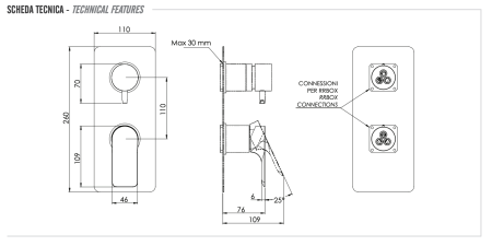 Смеситель для душа Remer Infinity I92KBNO встраиваемый в стену черный без термостата