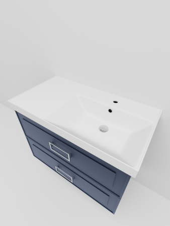 Тумба с раковиной La Fenice Cubo TWIN NFNC-01-CUB-BG-90-2-1-90-2R 100х50 подвесная цвет синий