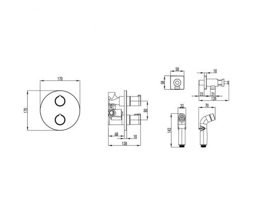 Гигиенический душ со смесителем LeMark Yeti LM7819C хром - фото 2