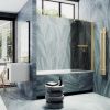 Душевая шторка на ванну Maybah Glass MGV-779-3 60х140 стекло тонированное профиль золото ориентация универсальная