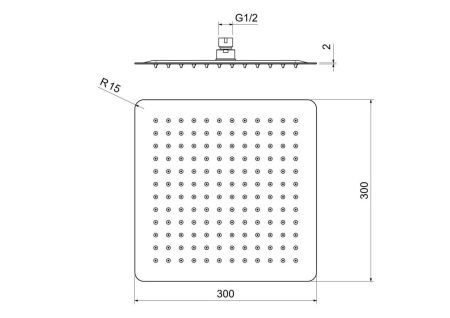 Верхний душ Aquatek AQ2074CR 30х30 хром