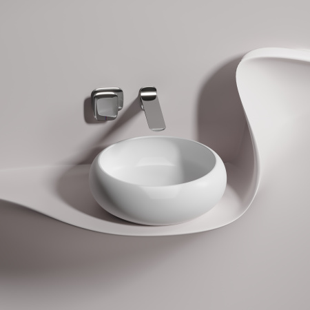 Раковина из сантехнического фарфора Ceramica Nova ELEMENT CN6050MW 36х36 накладная цвет белый матовый без отверстий под смеситель