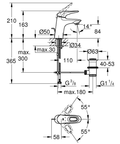 Смеситель Grohe Eurostyle 33558003 на раковину хром - фото 4
