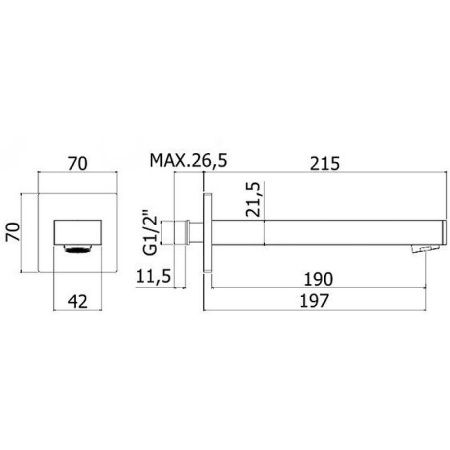 Излив Paffoni ZBOC111NO настенный черный