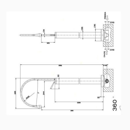 Смеситель Gessi Goccia 33624#031 напольный хром