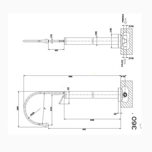 Смеситель Gessi Goccia 33624#031 напольный хром без термостата - фото 2