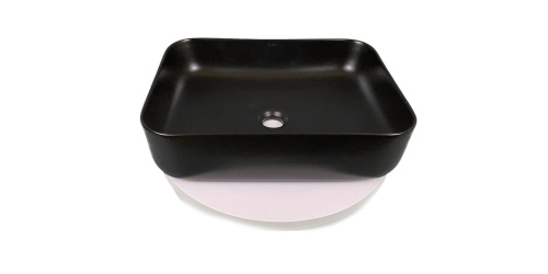 Раковина из сантехнического фарфора Sintesi SIN-LVB-APP-409BM 50х39 накладная цвет черный матовый - фото 5