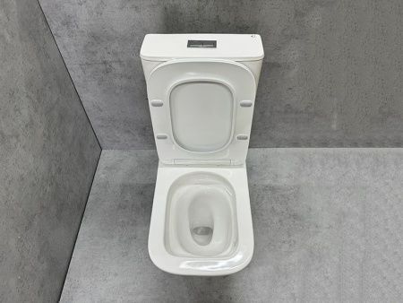 Унитаз напольный с бачком CeramaLux TR2170 белый с сиденьем микролифт смыв торнадо