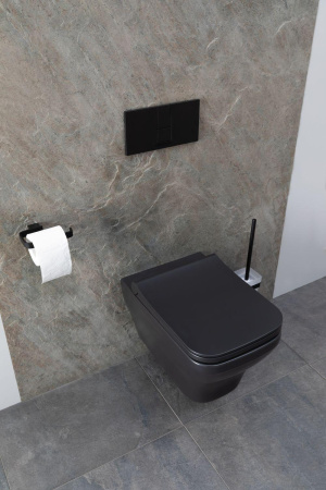 Чаша унитаза подвесная Allen Brau Infinity 4.21011.31 цвет черный матовый без сиденья безободковая каскадный смыв