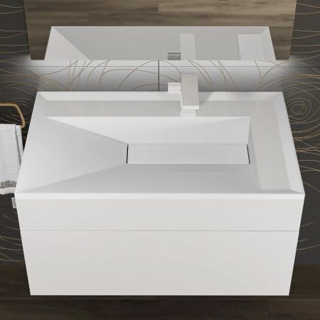 Раковина из искусственного камня Uperwood Lotus 35490000000 80х50 полувстраиваемая цвет белый