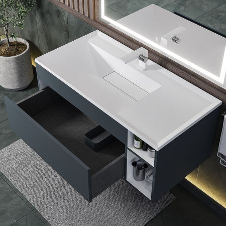 Тумба с раковиной Uperwood Lotus Premium 39340207465 100х50 цвет серый