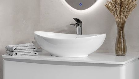 Раковина из сантехнического фаянса Velvex 7027A 60х40 накладная цвет белый без отверстий под смеситель