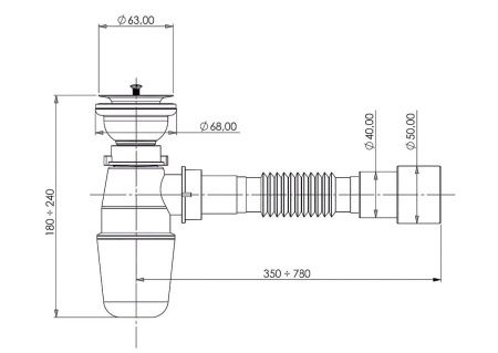 Сифон для раковины  Bettoserb 125320