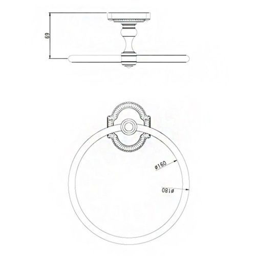 Кольцо для полотенец Bronze de Luxe ROYAL S25004 - фото 3