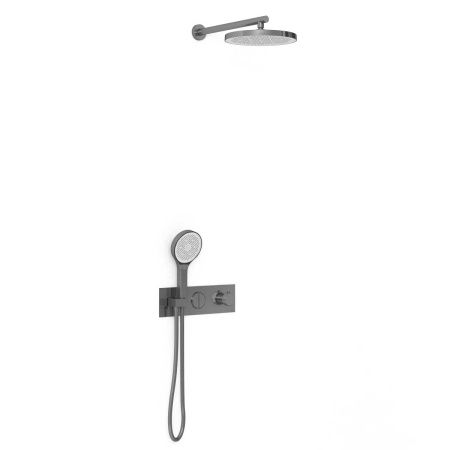 Душевая система Vincea VSFW-422T2GM встраиваемая в стену цвет вороненая сталь с термостатом