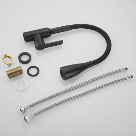 Смеситель для кухни Shevanik S843H-3 на мойку черный