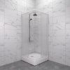 Душевой уголок Тритон Стандарт Щ0000071051 80х80 стекло матовое профиль белый с поддоном