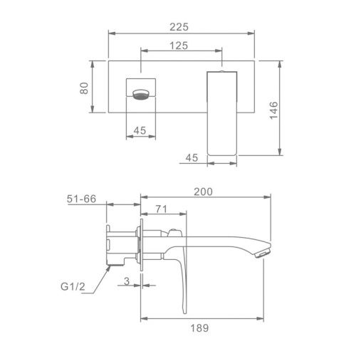 Смеситель Raglo R01 R01.11.03 встраиваемый в стену сатин золотой - фото 2