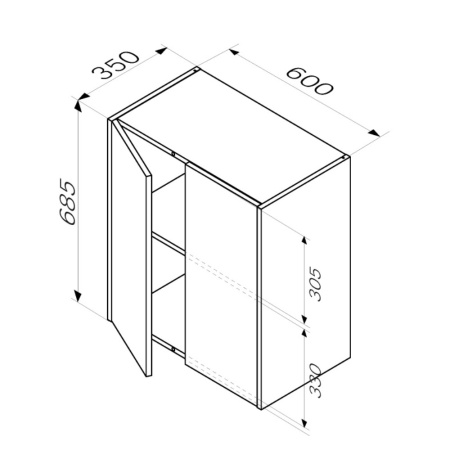 Шкаф Am.Pm Func M8FCH0602WM 60х35х69 подвесной цвет белый