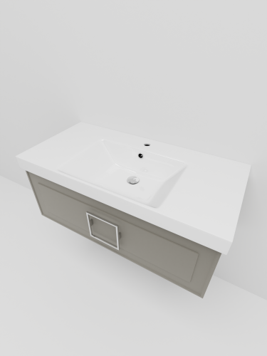 Тумба с раковиной La Fenice CUBO NFNC-01-CUB-C-100-1-100 101х36х49 подвесная цвет бежевый - фото 3