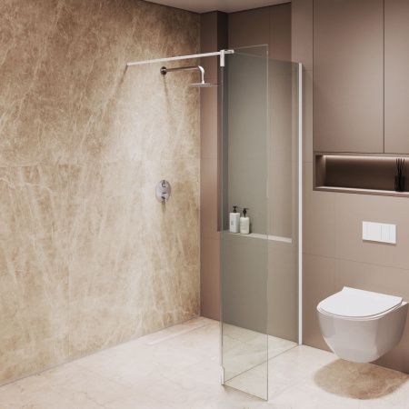 Душевая перегородка RGW Walk In 351005083-15 80х195 стекло прозрачное профиль белый