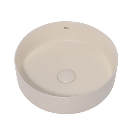 Раковина из сантехнического фаянса Abber BEQUEM AC2108MBE 40х40 накладная цвет бежевый без отверстий под смеситель