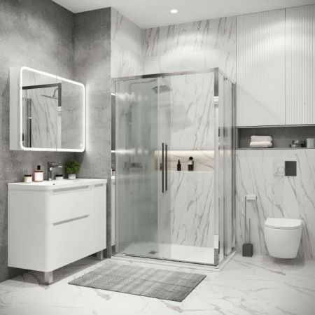 Душевая перегородка Grossman Cosmo 200.K33.02.80.10.02 80х195 стекло текстурное профиль хром